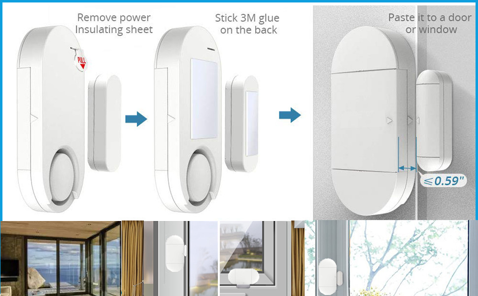 Door Window Alarm Home Security Wireless Magnetic Sensor Burglar Anti-Theft 130DB Alarm With Batteries