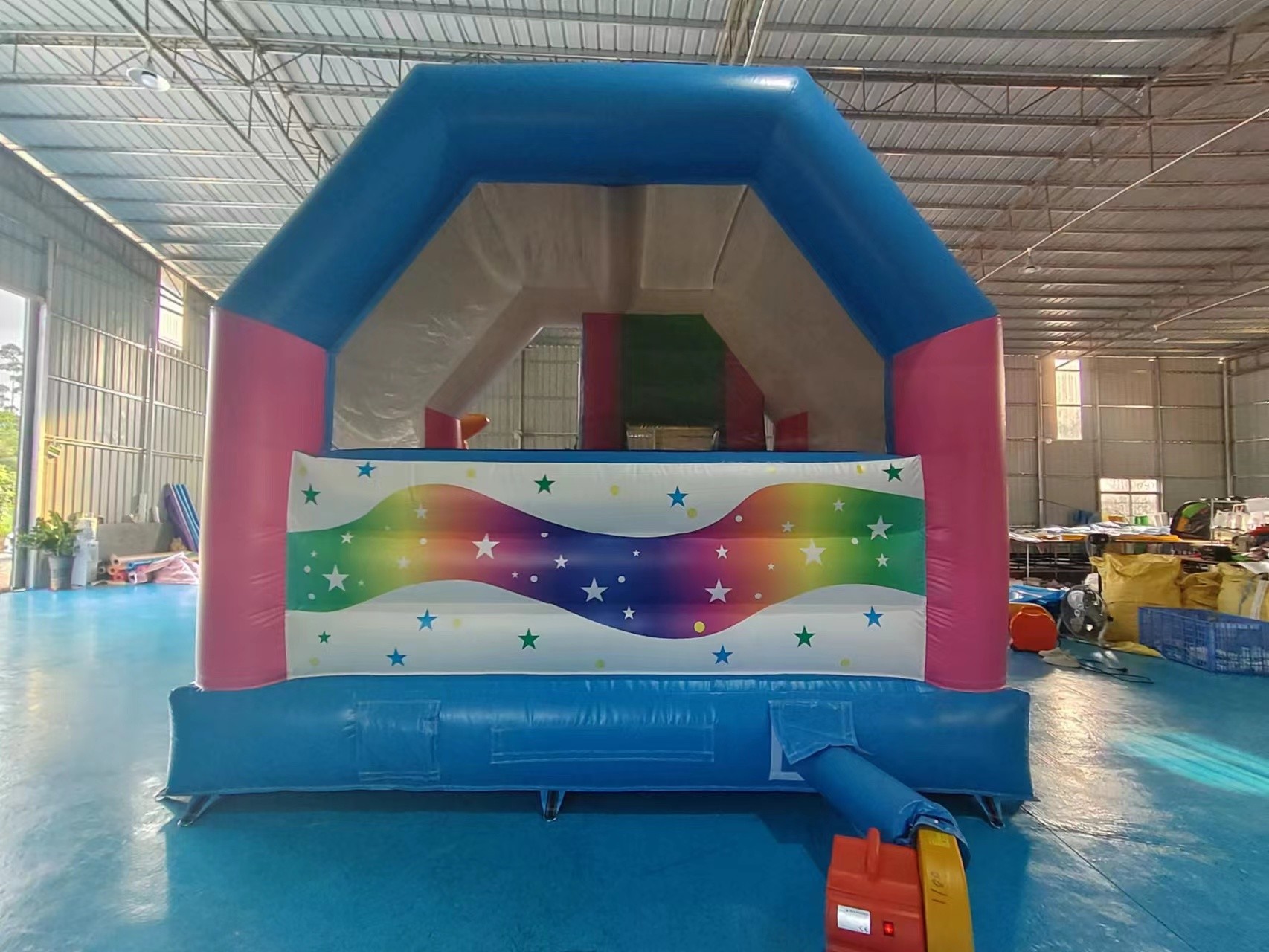 Pvc Tarpaulin Inflatable Combos Funny Colorful Unicorn Blow Up Bounce House With Slide