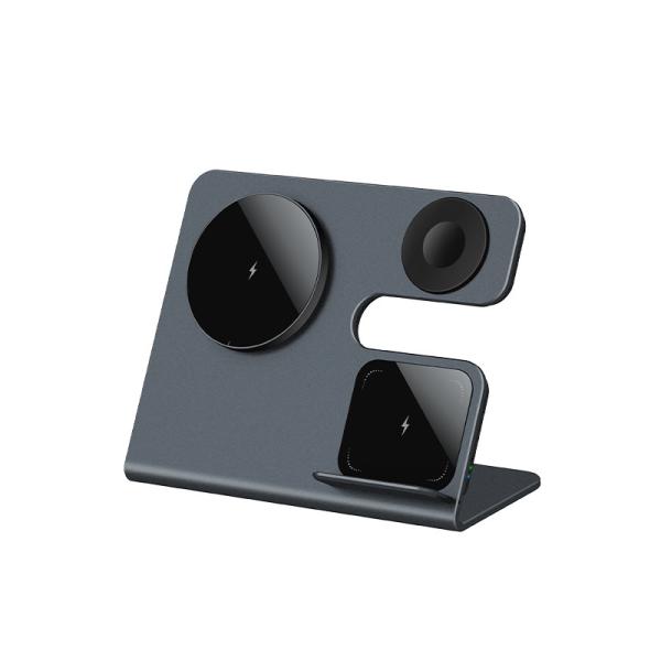 Desktop 3 In 1 Wireless Charger Stand Magnetic Suction 15W Wireless Charger For