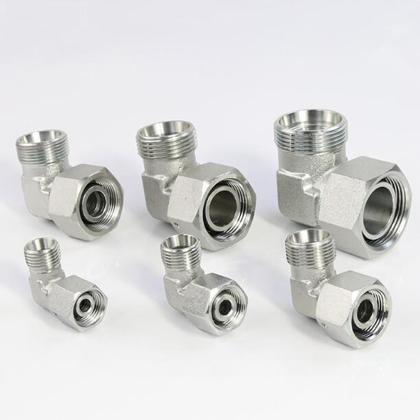 Hydraulic Tube Fitting Reducer Tube Adaptor with Swivel Nut 90-Degree Elbow 2c9