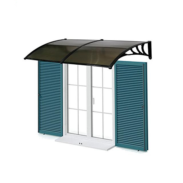 Polycarbonate Awning Brackets Black / Grey / White Frame Color Of Canopy PC Sheet