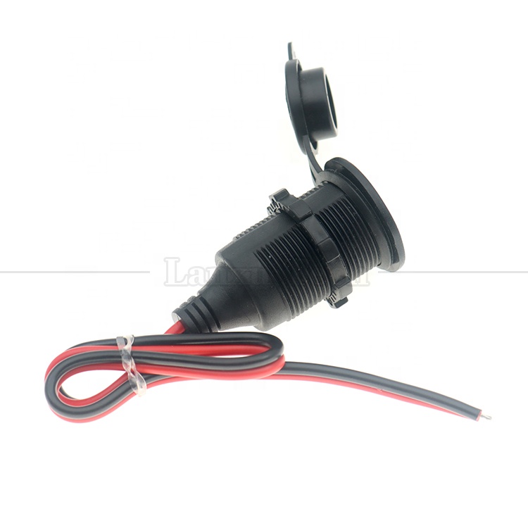 Waterproof 12V 24V 16AWG DC Car Cigarette Lighter Female Socket Plug Power Adapter Extension Cable