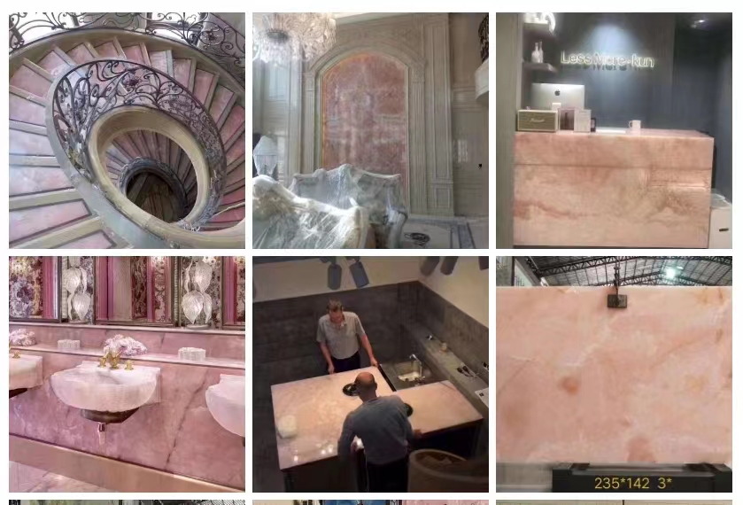 MOHS 6-7 Hardness White Marble Look Porcelain Tile Stairs with Customized Design