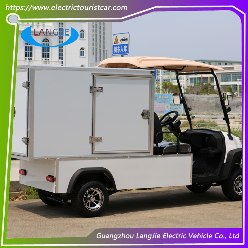 2 Person White Mini Electric Cargo Truck With Composite Cargo Box 500kg 48v 4kw AC Motor