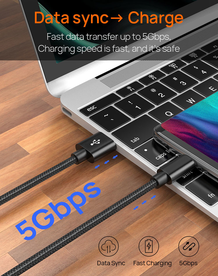 OEM 2M USB Type C Data Transfer Cable Fast Charging