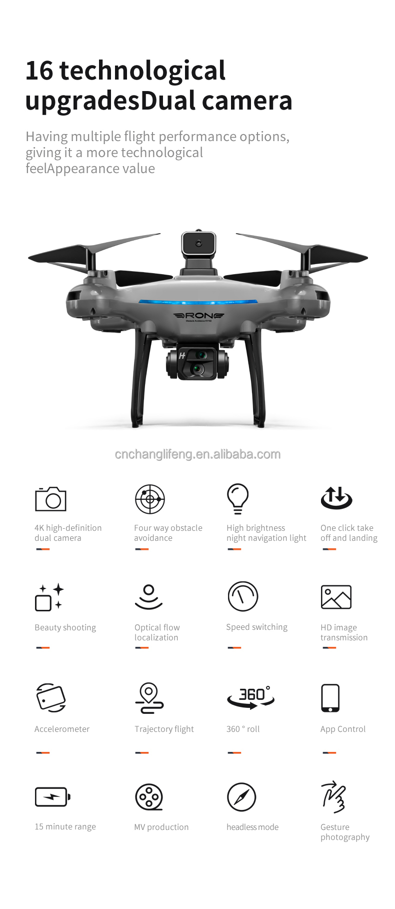 Prosumer Drones Made Easy Ky102 with 4k HD Dual Cameras Four-way Obstacle Avoidance and Intelligent Fixed Height Hovering