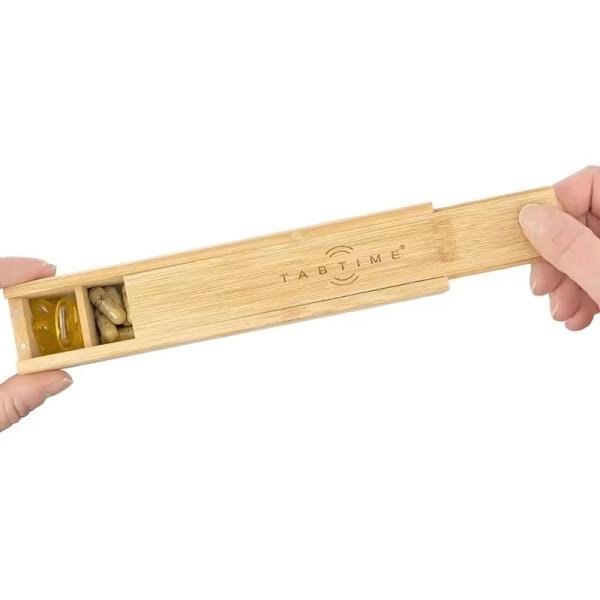 Wooden medicine box portable box Wooden daily mini portable travel medicine box