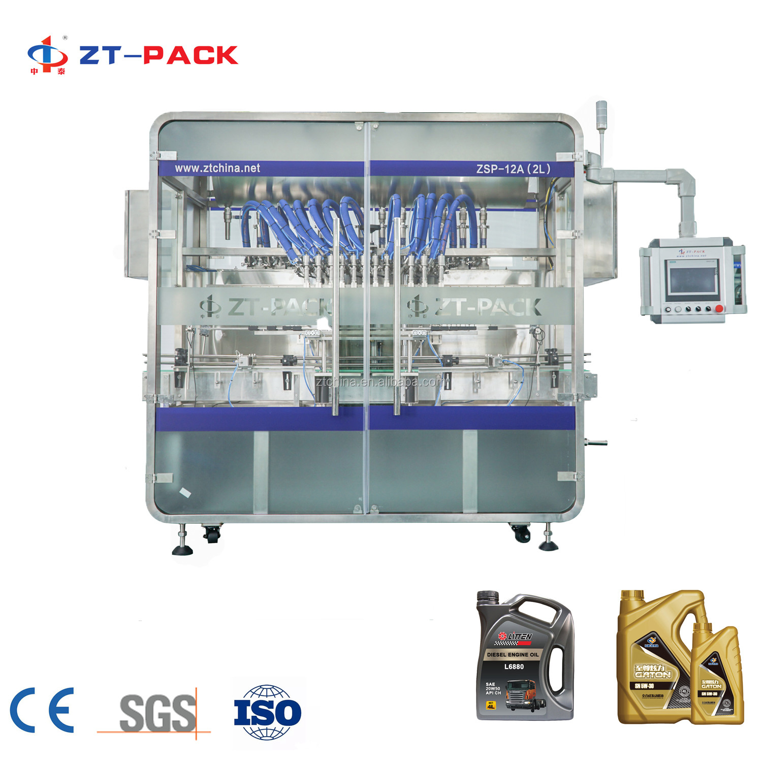 Linear Piston Servo Motor Lubricant Oil Filling Machine Track Capping Automatic
