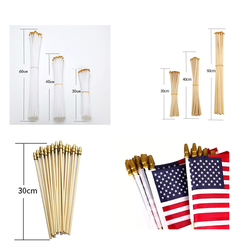 Personalised Hand Waver Flags Knitted Polyester With White Pole