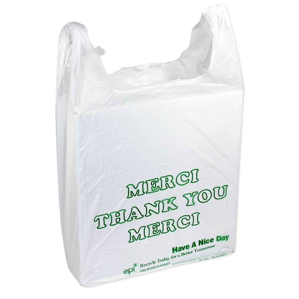 LDPE / HDPE Transparent T Shirt Shopping Bags With Custom Logo Printing