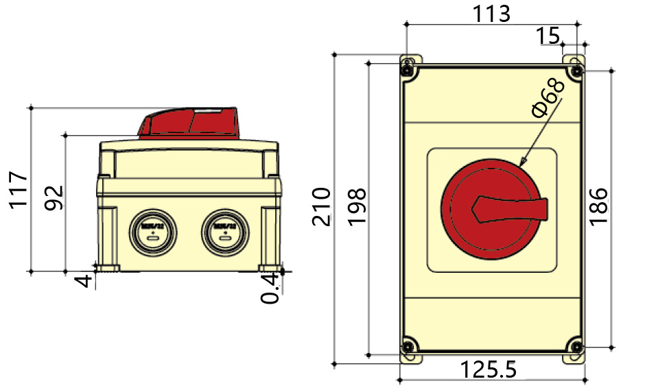 PC Enclosed Disconnect Switch Syntax DS Series 63A 80A 100A