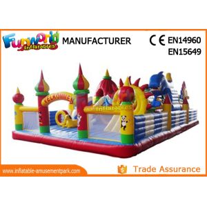 Colorful Inflatable Amusement Park For Kids / Fun City Inflatable Bouncers With