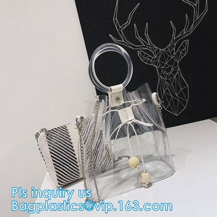 handbag online pvc handbag for women, PVC tote handbag with a small purse, Thick PVC Women Unique Handbags, Bag Pouches