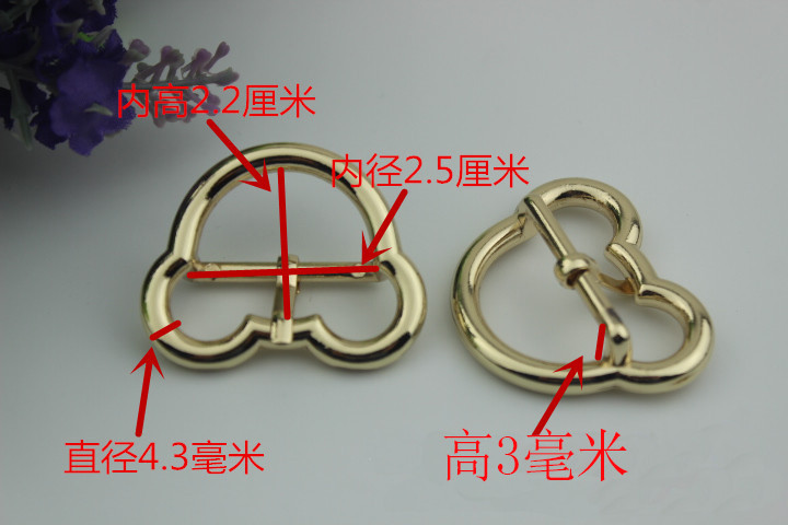 Luggage hardware accessories Mickey Mouse shape 25 mm gold zinc alloy pin buckle for leather accessories