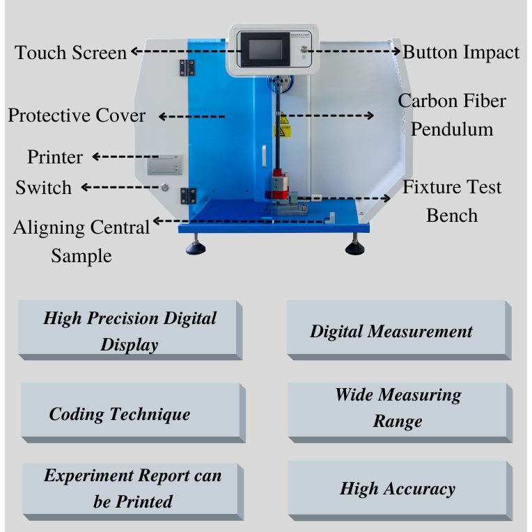 High Quality Custom Design Charpy Impact Testing Machine with Color Touch Screen