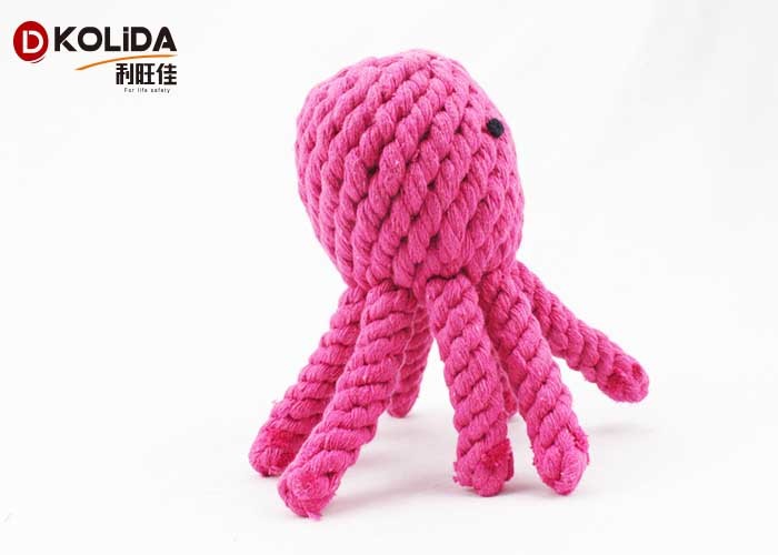 Safe Material Tough Dog Toys Pink Colors Washable For Teething Tug War