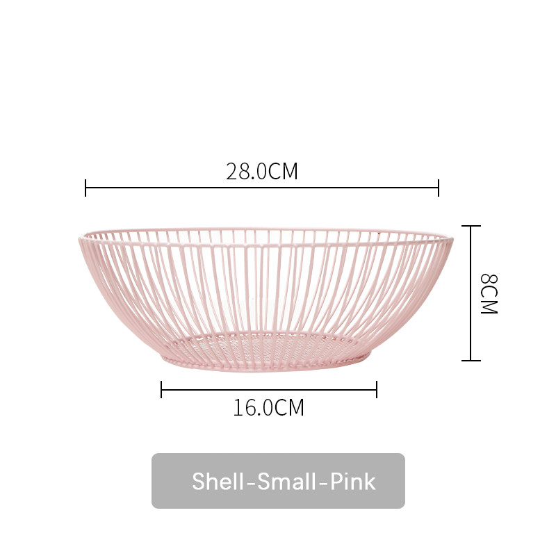 Gold Pink Iron Fruit Basket For Kitchen Table For Organizing Fruits And Vegetables 25-28cm