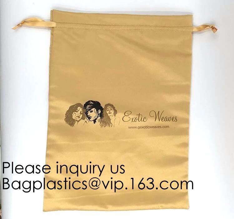 Satin Gift Bag With Logo Printing,Personalized White Satin Pouch Bag, Satin Drawstring pouch bag,Plain Square Bottom Sat