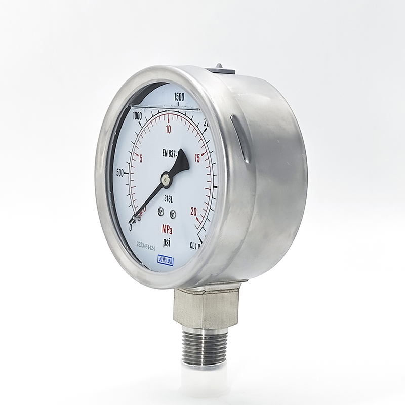 Original 100mm Stainless Steel Manometer Glycerin Filled Pressure Gauge