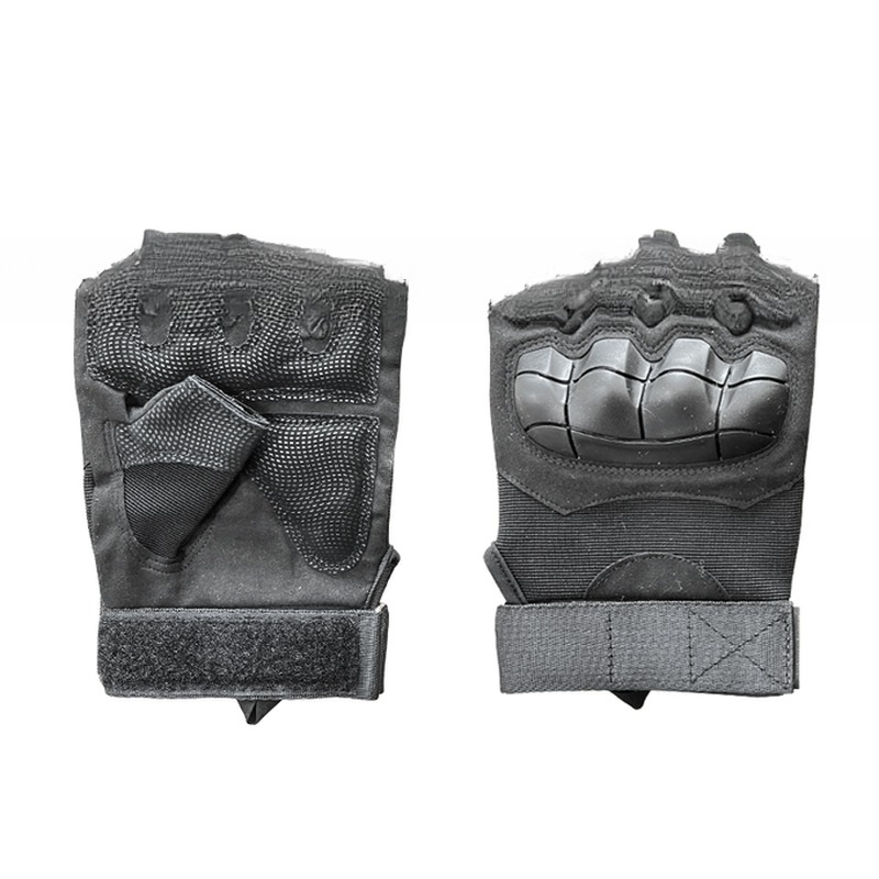 Customized Black Half Finger Gloves for Unisex Training and Safety Protection