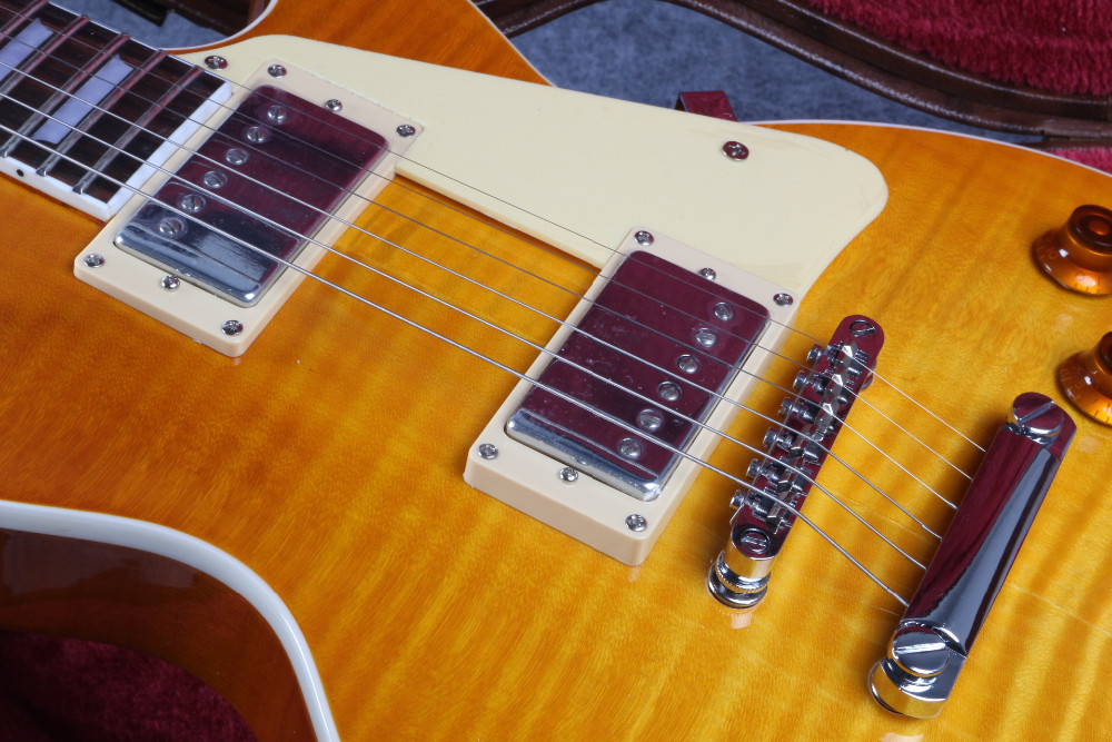 Les in stock 1959 R9 honey burst Paul LP style standard best tiger fire electric guitar,Musical InstrumentsFree shipping