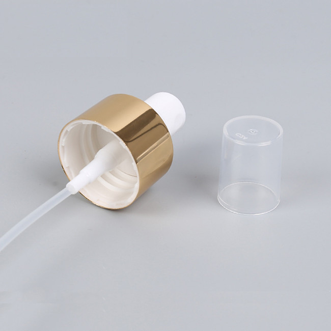 24/410 Aluminium Fine Mist Sprayer Shiny Gold PP Cap For Body Mist