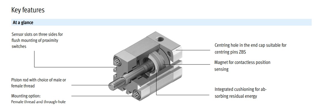 Festo Elbow with Zinc Swivel Fitting and NBR Seals