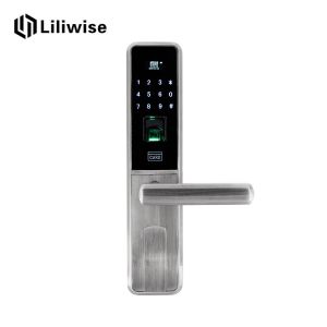 Combination Electronic Door Locks Keypad Deadbolt Red Bronze With Finger Scanner