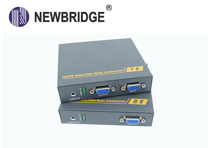 VGA Fiber Optic Extender 20Km Single Mode 1080p Resolution DC 5V/2A 20-60kHz