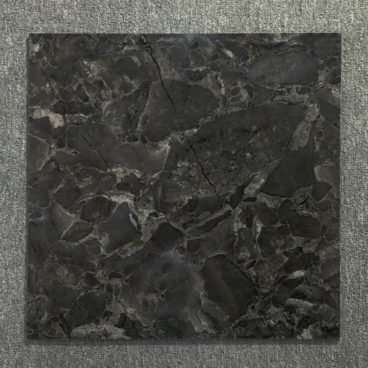 Marble Ceramic Kitchen Tiles in Black and White 60 x 60 Vitrified Tile with Design