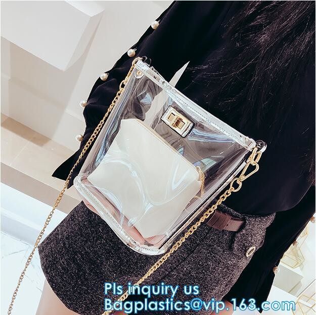 Gift bag clear shopping bag custom PVC plastic shopping bag, shiny pvc handle shopping hand bag clear tote bags ladies h
