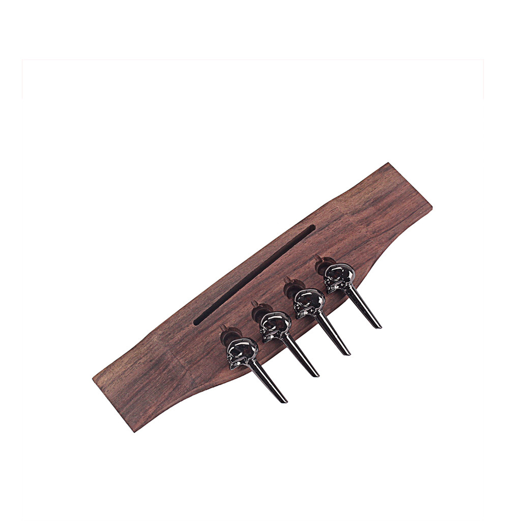 Ogdni Acoustic Guitar Bridge For Ukulele And Bass Guitar With 4 Pins