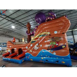 Customized PVC Inflatable Octopus Pirate Ship Inflatable Obstacle Course