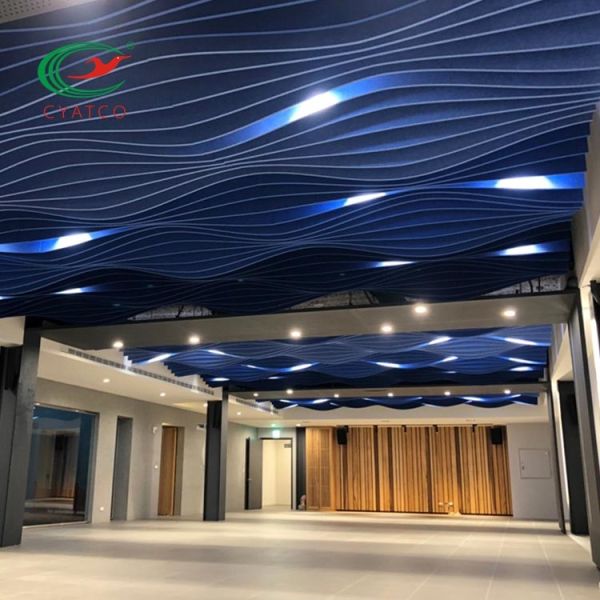 Soundproofing Fiber Acoustic Ceiling Panels Fireproof Multicolor