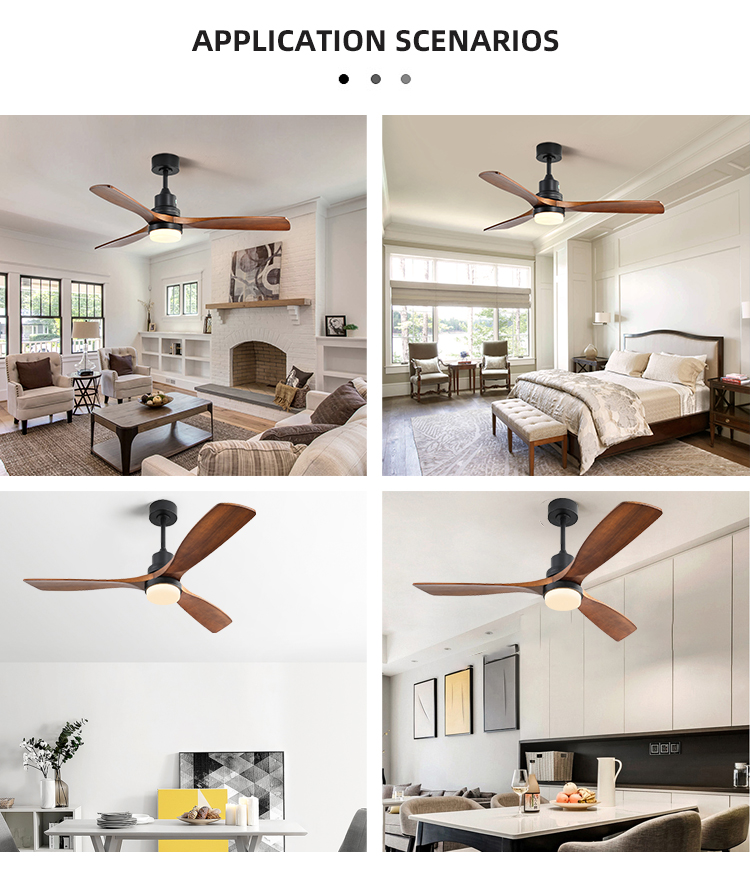 4100K 3 Blade Wood Ceiling Fan Light