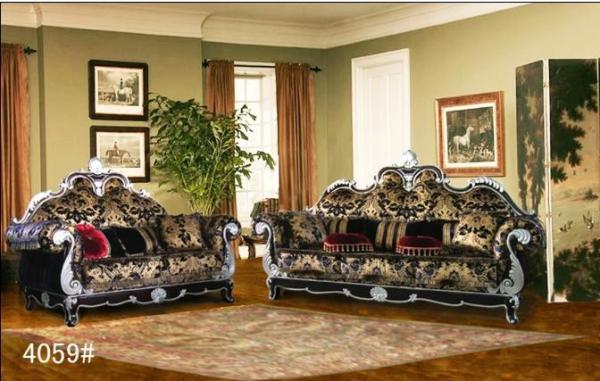 MDF European Luxury Living Room Furniture Vintage Fabric Sofa Set With Coffee