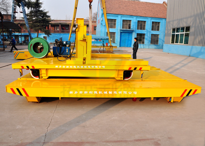 Precast concrete workshop using motorized billet transfer car on rails