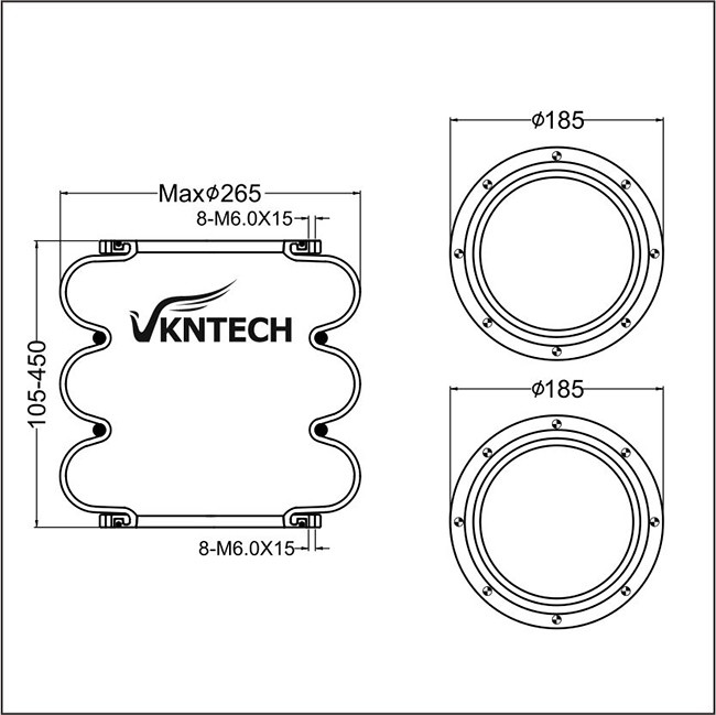 OEM Rubber Silicone Air Spring Air Bellow 3B 0254-2