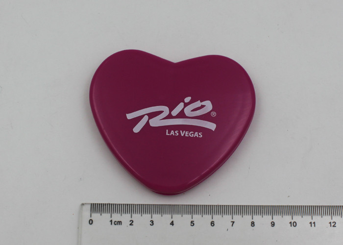 Heart Shape Travel Magnifying Makeup Mirror For Wedding Gift , Mini Makeup Mirror