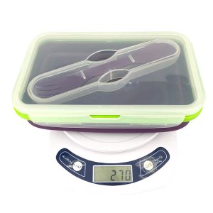  Squish Easy to Clean Insulated, BPA-Free Lunch Collapsible Container Set with Spoon &amp; Fork - No more cluttered container cabinet Manufactures