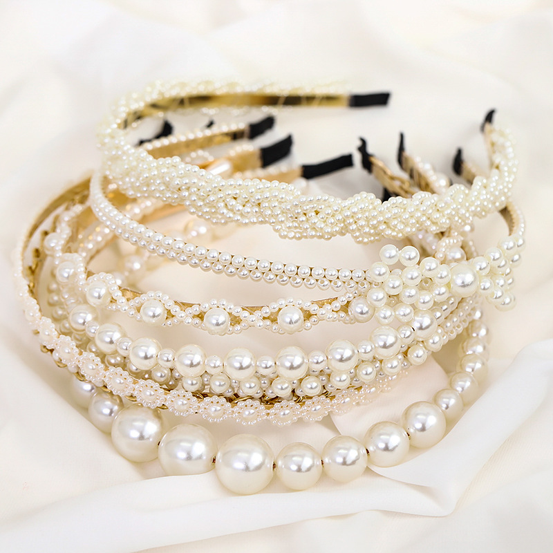 Pretty Ladies Hair Bands For Short Hair Luxury Pearl Hairband Elegant Women Headband