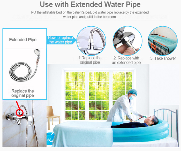 LIGHT Certified 50L Mobile PVC Medical Inflatable Bathtub With Intelligent Heating