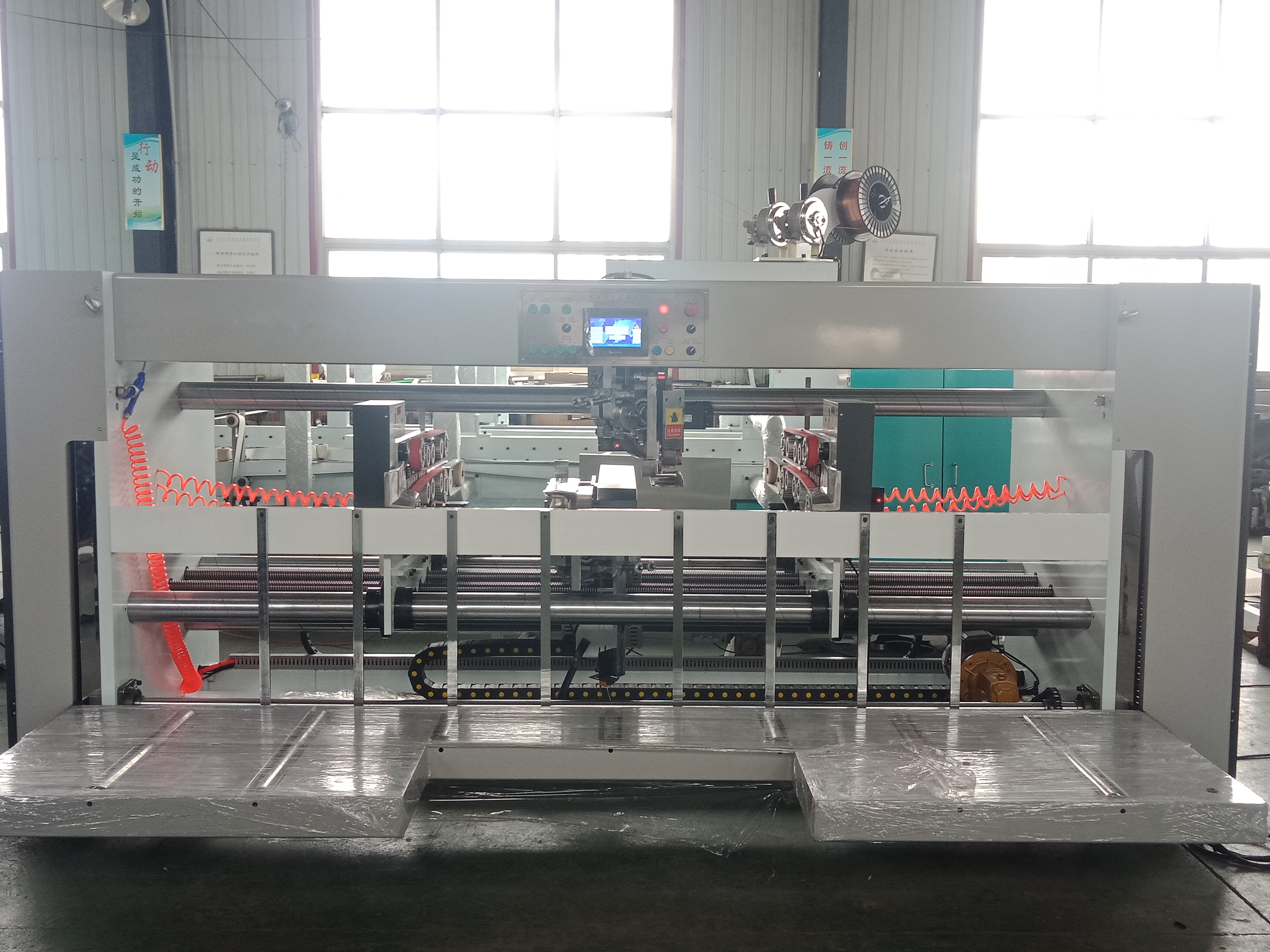 Double Piece Carton Box Stitching Machine Used For Corrugated Paper Board