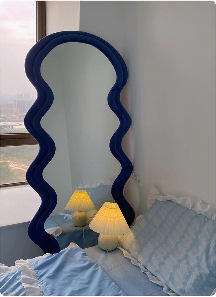 Standing Wavy Oversized Arched Floor Mirror 71x32 Dressing Room