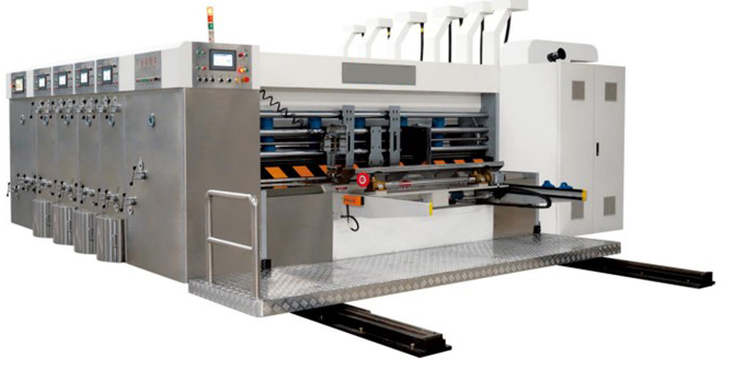 Lead Edge Feeding Four Colors Flexo Printer Slotter Machine With Auto Stacker