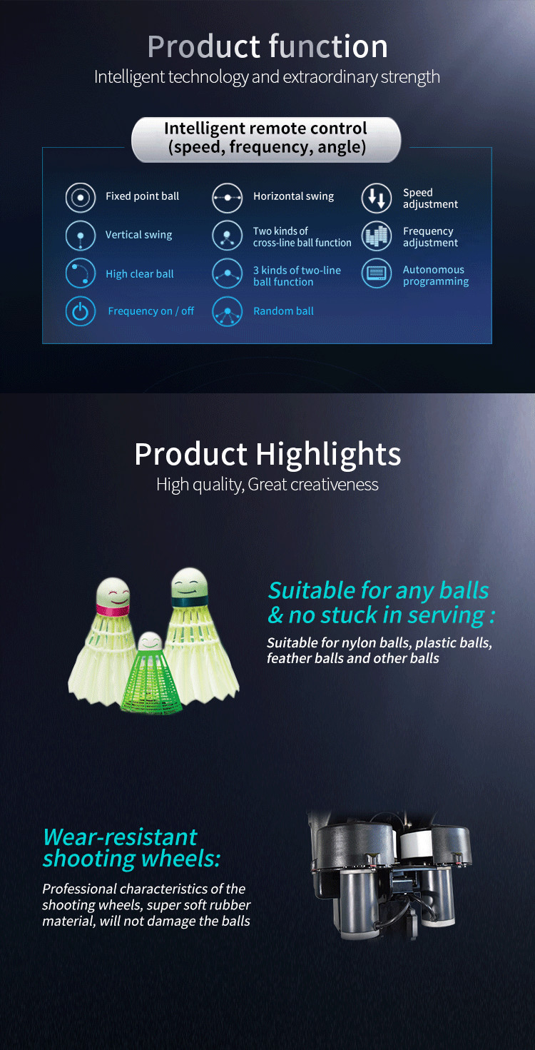 140KM/H Portable Badminton Shuttlecock Shooting Machine DC12V