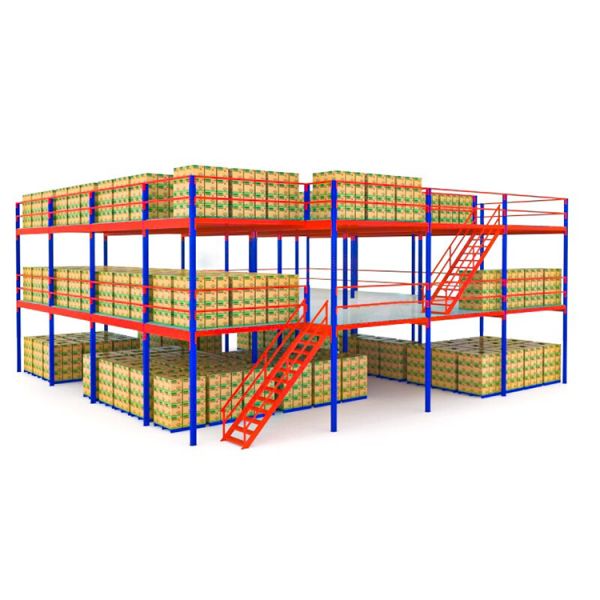 Multi Layer Steel Structure Mezzanine Rack With Powder Coating Antirust
