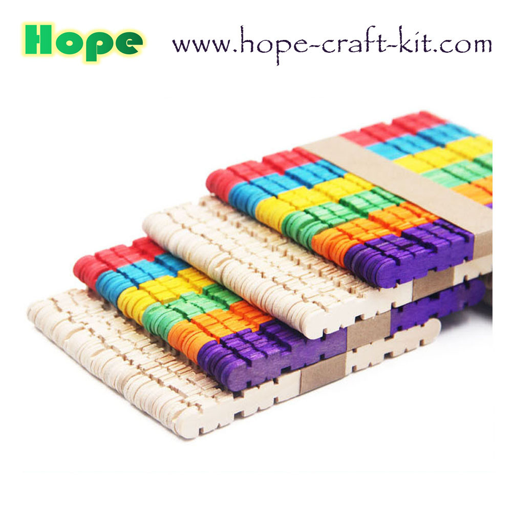 Natural color multi-colored wooden craft popsile sticks Tongue depressor for hobbies and children DIY handcrafted work