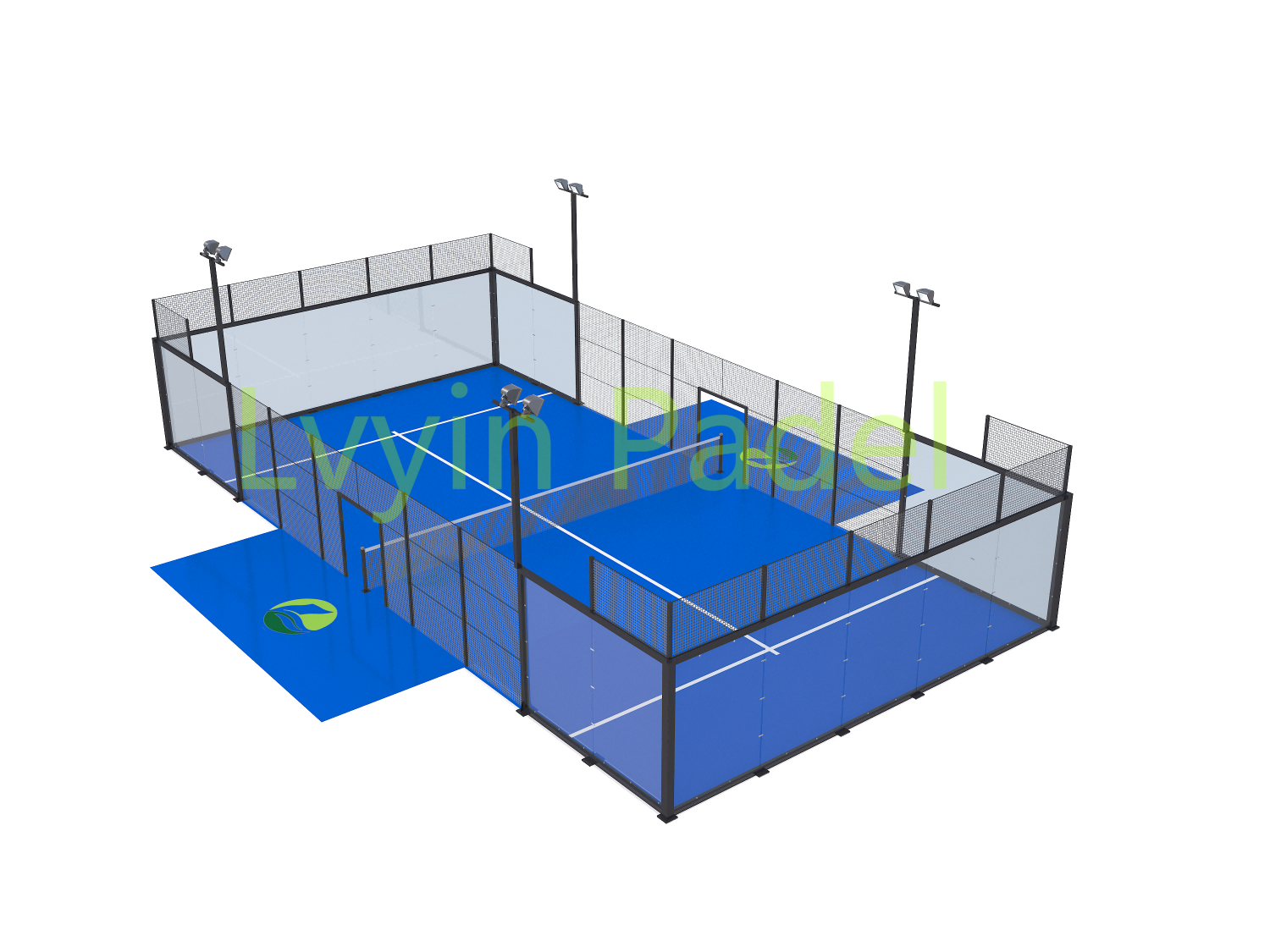 China Lvyin Manufacturer 10x20m Portable Padel Court 4m Full Tennis Court