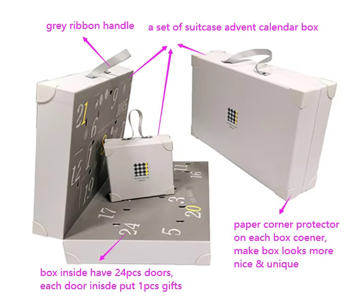 Custom Luxury Christmas Makeup Count Down Box Cosmetic Advent Calendar Packaging Box Advent Calendar Gift Box With Flocked Tray
